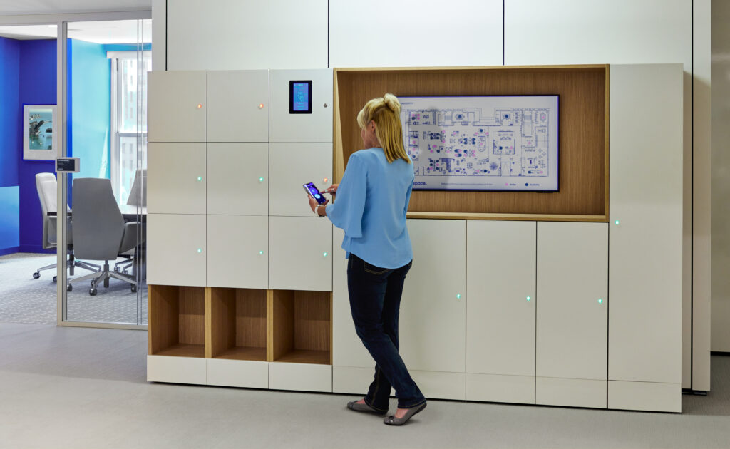office lockers in columbus hybrid office space